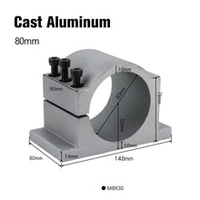 Load image into Gallery viewer, 80mm Cast Spindle Bracket Dimensions
