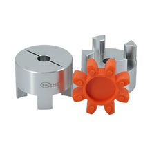 Load image into Gallery viewer, Plum type flexible shaft coupling for stepper motor on cnc router disassembled 
